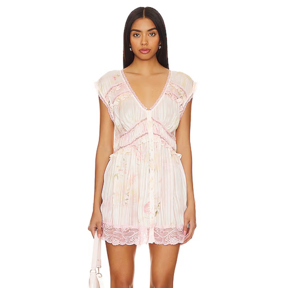 Free People Spring Fling Mini Dress in Tea Combo